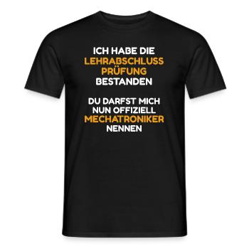 Mechatroniker Ausbildung Prüfung bestanden / LAP - Männer T-Shirt - Schwarz - Vorne - AI Model Male 178 light (178cm)