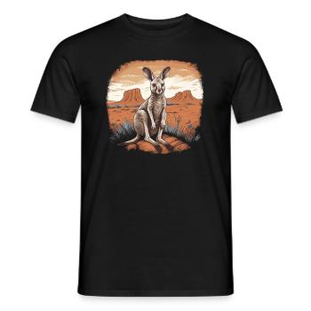 Kangourou Bébé Kangourou Marsupial Kangourou - T-shirt homme - noir - Devant - AI Model Male 178 light (178cm)