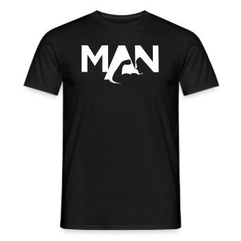 The Manly Man - Men's T-Shirt - black - Front - AI Model Male 178 light (178cm)