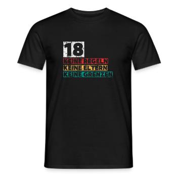 18 years 18th birthday Finally 18 - Men's T-Shirt - black - Front - AI Model Male 178 light (178cm)