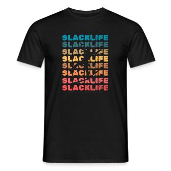 Slackline Slacklife Slacklining - Balance-Profi - Männer T-Shirt - Schwarz - Vorne - AI Model Male 178 light (178cm)