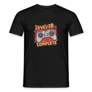 Anniversaire 18 ans Homme Cadeau Niveau 18 - T-shirt homme - noir - Devant - AI Model Male 178 light (178cm)