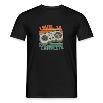 Anniversaire 18 ans Homme Cadeau Niveau 18 - T-shirt homme - noir - Devant - AI Model Male 178 light (178cm)