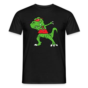 Retro Vintage Grunge Style Dabbing Dab T-Rex - Männer T-Shirt - Schwarz - Vorne - AI Model Male 178 light (178cm)