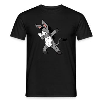 Retro Vintage Grunge Style Dabbing Dab Esel - Männer T-Shirt - Schwarz - Vorne - AI Model Male 178 light (178cm)