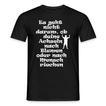 Achsel Blumen Mensch Spruch - Männer T-Shirt - Schwarz - Vorne - AI Model Male 178 light (178cm)