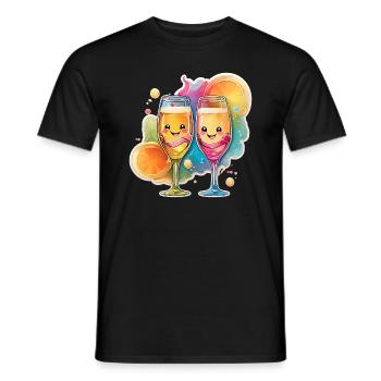 Fashion & more "Get the party started" 🤩 - Men's T-Shirt - black - Front - AI Model Male 178 light (178cm)