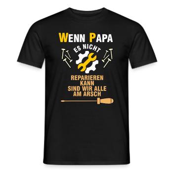 Papa Chemises / Dictons Papa / Meilleur Papa / Papa - T-shirt homme - noir - Devant - AI Model Male 178 light (178cm)
