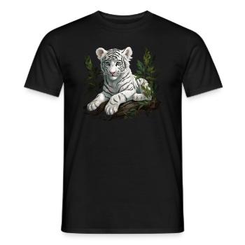 Weißer Tiger Wildkatze Jungle - Männer T-Shirt - Schwarz - Vorne - AI Model Male 178 light (178cm)