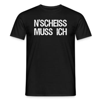 Ein Scheiss muss ich - Männer T-Shirt - Schwarz - Vorne - AI Model Male 178 light (178cm)