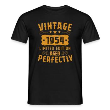 Vintage 1954 Édition Limitée - T-shirt homme - noir - Devant - AI Model Male 178 light (178cm)