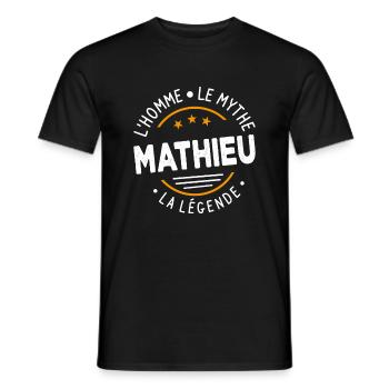 Mathieu L Homme Der Mythos Die Legende - Männer T-Shirt - Schwarz - Vorne - AI Model Male 178 light (178cm)