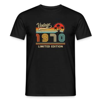 Vintage 1970 Cadeau D'anniversaire - T-shirt homme - noir - Devant - AI Model Male 178 light (178cm)