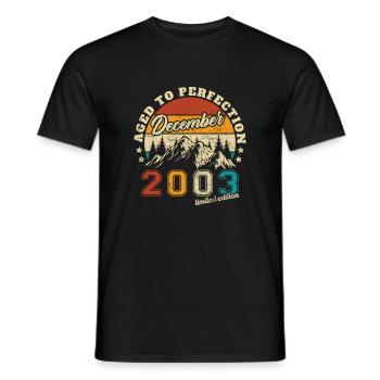 Décembre 2003 Vintage Retro Cadeau D’anniversaire - T-shirt homme - noir - Devant - AI Model Male 178 light (178cm)