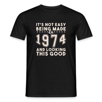 made in 1974 and looking this good - Men's T-Shirt - black - Front - AI Model Male 178 light (178cm)