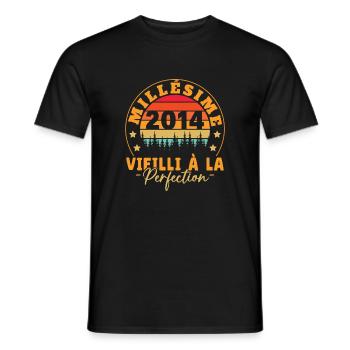 Jahrgang 2014 Vintage Retro Geburtstagsgeschenk - Männer T-Shirt - Schwarz - Vorne - AI Model Male 178 light (178cm)