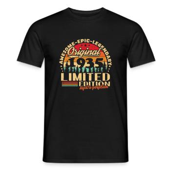 Original 1935 Vintage Retro Anniversary Gift - Men's T-Shirt - black - Front - AI Model Male 178 light (178cm)