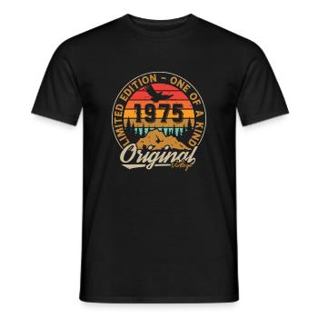 1975 Vintage Retro Geburtstagsgeschenk - Männer T-Shirt - Schwarz - Vorne - AI Model Male 178 light (178cm)