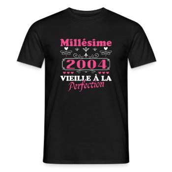 Woman Vintage 2004 Birthday Gift Humor - Men's T-Shirt - black - Front - AI Model Male 178 light (178cm)