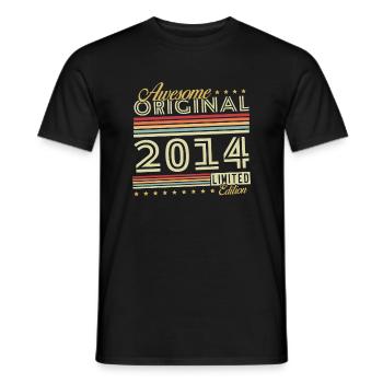 2014 Vintage Retro Geburtstagsgeschenk - Männer T-Shirt - Schwarz - Vorne - AI Model Male 178 light (178cm)
