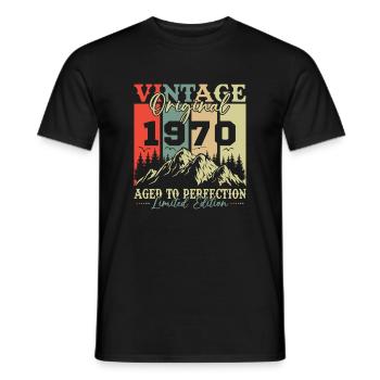Original 1970 Vintage Geburtstag Retro - Männer T-Shirt - Schwarz - Vorne - AI Model Male 178 light (178cm)