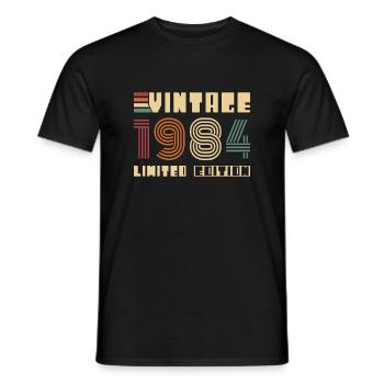 Vinatge 1984 Cadeau d’anniversaire - T-shirt homme - noir - Devant - AI Model Male 178 light (178cm)
