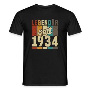 Legend since 1934 Birthday Gift - Men's T-Shirt - black - Front - AI Model Male 178 light (178cm)
