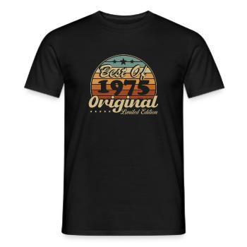 1975 Vintage Retro Geburtstagsgeschenk - Männer T-Shirt - Schwarz - Vorne - AI Model Male 178 light (178cm)