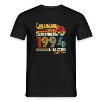 September 1994 Retro Vintage Geburtstagsgeschenk - Männer T-Shirt - Schwarz - Vorne - AI Model Male 178 light (178cm)