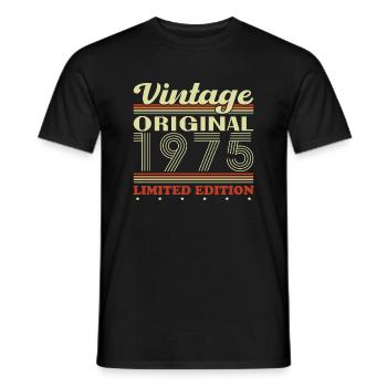 1975 Vintage Retro Geburtstagsgeschenk - Männer T-Shirt - Schwarz - Vorne - AI Model Male 178 light (178cm)