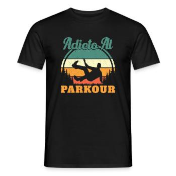 Parkour Junkie Retro Freerun Sport - Männer T-Shirt - Schwarz - Vorne - AI Model Male 178 light (178cm)