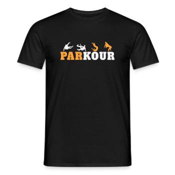 Parkour Junkie Retro Freerun Sport - Männer T-Shirt - Schwarz - Vorne - AI Model Male 178 light (178cm)