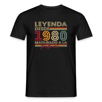 Legend since 1980 Birthday Gift - Men's T-Shirt - black - Front - AI Model Male 178 light (178cm)