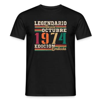 Legendary since 1974 October - Men's T-Shirt - black - Front - AI Model Male 178 light (178cm)