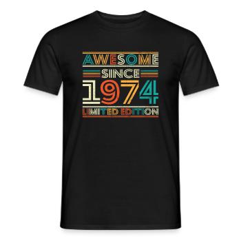 Impressive since 1974 - Men's T-Shirt - black - Front - AI Model Male 178 light (178cm)