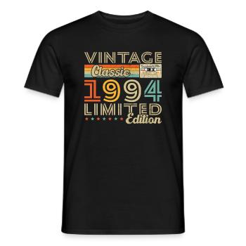 1994 Vintage Retro Geburtstagsgeschenk - Männer T-Shirt - Schwarz - Vorne - AI Model Male 178 light (178cm)