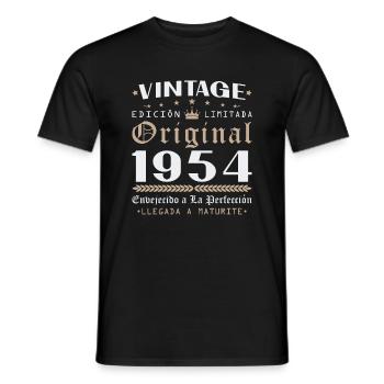 Vinatge 1954 Geburtstagsgeschenk - Männer T-Shirt - Schwarz - Vorne - AI Model Male 178 light (178cm)