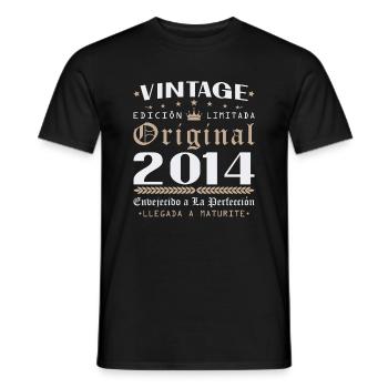 Vinatge 2014 Geburtstagsgeschenk - Männer T-Shirt - Schwarz - Vorne - AI Model Male 178 light (178cm)