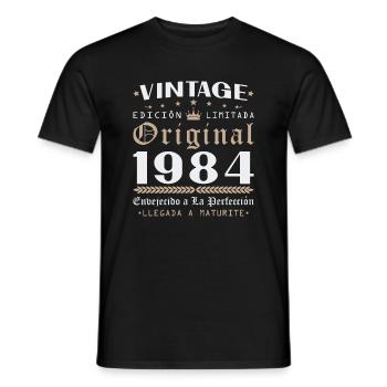 Vinatge 1984 Geburtstagsgeschenk - Männer T-Shirt - Schwarz - Vorne - AI Model Male 178 light (178cm)