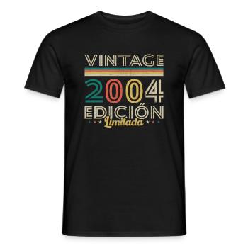 Cadeau d’anniversaire Vinatge 2004 - T-shirt homme - noir - Devant - AI Model Male 178 light (178cm)