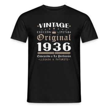 Vinatge 1936 Geburtstagsgeschenk - Männer T-Shirt - Schwarz - Vorne - AI Model Male 178 light (178cm)