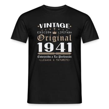 Cadeau d'anniversaire Vinatge 1941 - T-shirt homme - noir - Devant - AI Model Male 178 light (178cm)