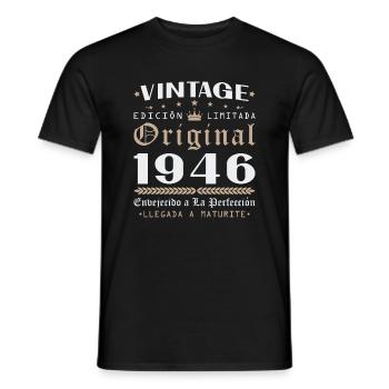 Vinatge 1946 Geburtstagsgeschenk - Männer T-Shirt - Schwarz - Vorne - AI Model Male 178 light (178cm)