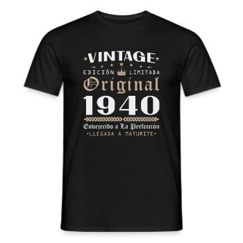 Vinatge 1940 Geburtstagsgeschenk - Männer T-Shirt - Schwarz - Vorne - AI Model Male 178 light (178cm)