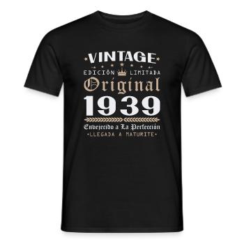 Vinatge 1939 Geburtstagsgeschenk - Männer T-Shirt - Schwarz - Vorne - AI Model Male 178 light (178cm)