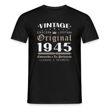 Vinatge 1945 Geburtstagsgeschenk - Männer T-Shirt - Schwarz - Vorne - AI Model Male 178 light (178cm)
