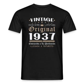 Vinatge 1937 Geburtstagsgeschenk - Männer T-Shirt - Schwarz - Vorne - AI Model Male 178 light (178cm)