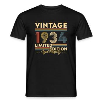Cadeau d'anniversaire Vinatge 1934 - T-shirt homme - noir - Devant - AI Model Male 178 light (178cm)