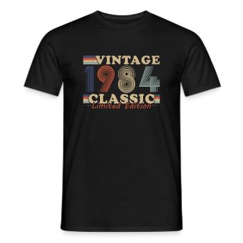1984 Vintage Retro Geburtstagsgeschenk - Männer T-Shirt - Schwarz - Vorne - AI Model Male 178 light (178cm)