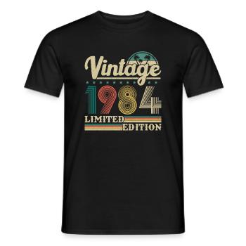 1984 Vintage Retro Geburtstagsgeschenk - Männer T-Shirt - Schwarz - Vorne - AI Model Male 178 light (178cm)